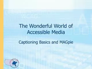 The Wonderful World of Accessible Media