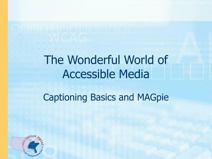 the wonderful world of accessible media