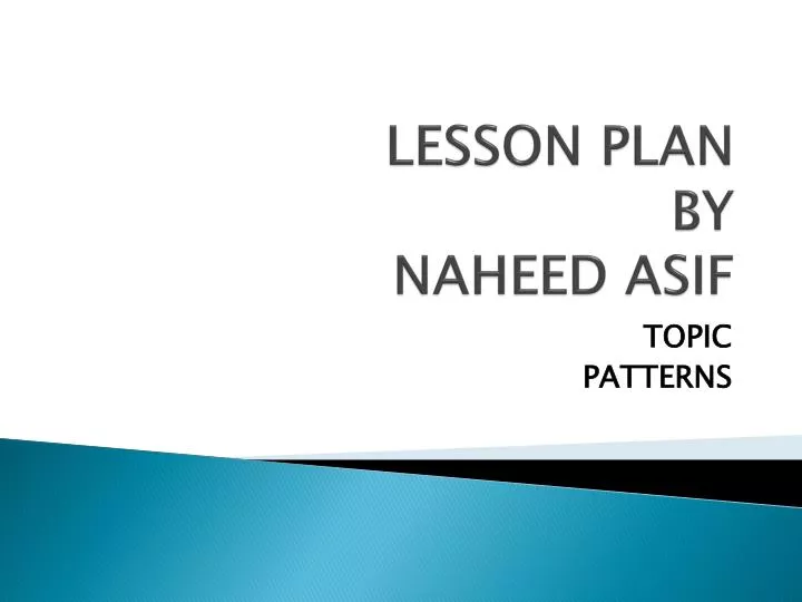 lesson plan by naheed asif