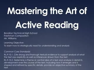 Mastering the Art of Active Reading