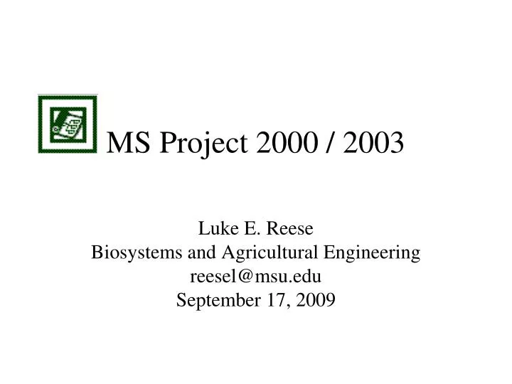 ms project 2000 2003