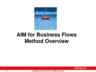 AIM for Business Flows Method Overview