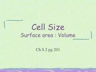 cell size surface area volume