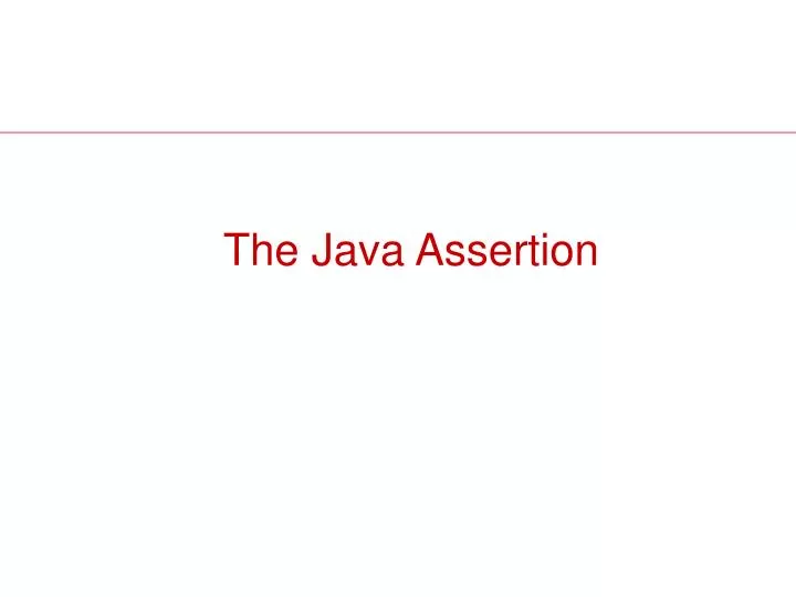 the java assertion