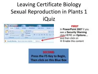 Leaving Certificate Biology Sexual Reproduction in Plants 1 iQuiz