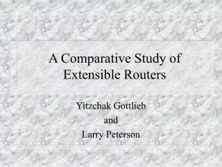 A Comparative Study of Extensible Routers
