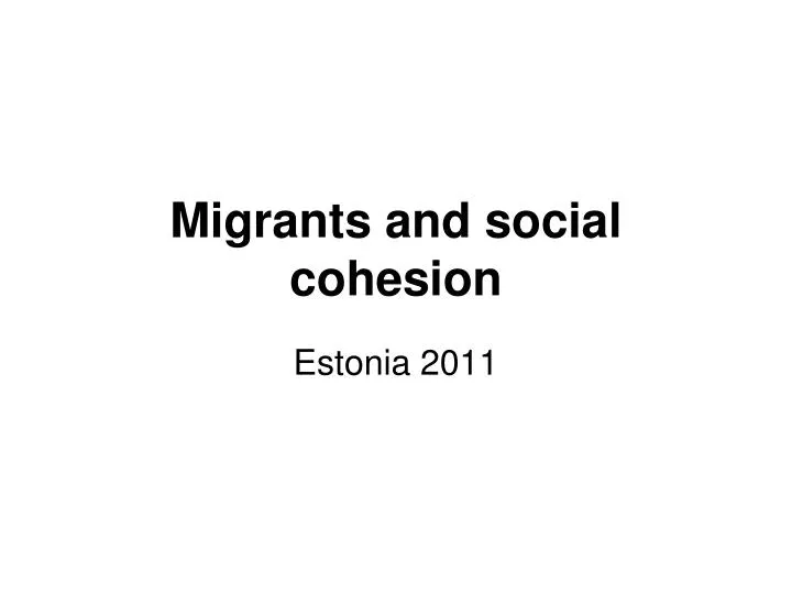 migrants and social cohesion