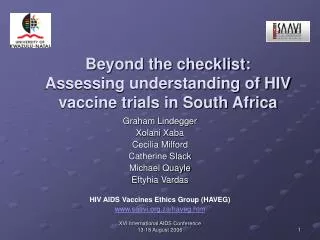 Beyond the checklist: Assessing understanding of HIV vaccine trials in South Africa