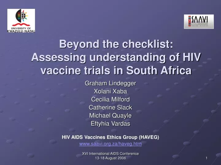 beyond the checklist assessing understanding of hiv vaccine trials in south africa