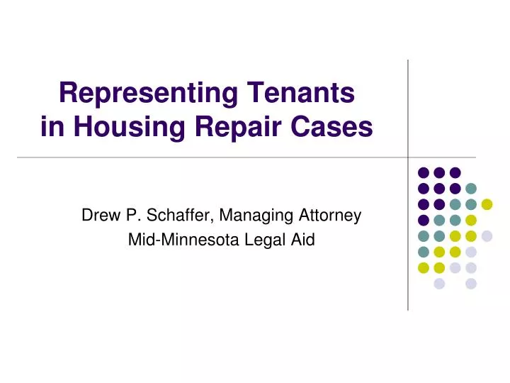 representing tenants in housing repair cases