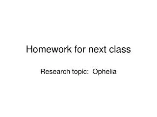 Homework for next class
