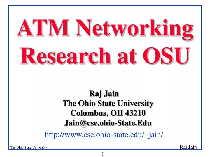 atm networking research at osu