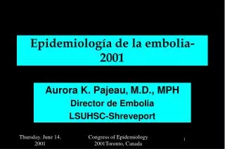 epidemiolog a de la embolia 2001
