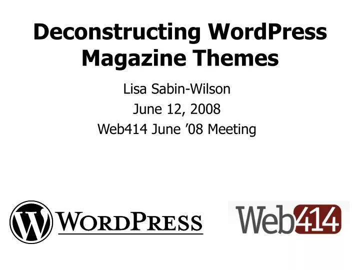 deconstructing wordpress magazine themes