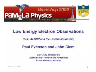 Low Energy Electron Observations (LEE, AESOP and the Historical Context)