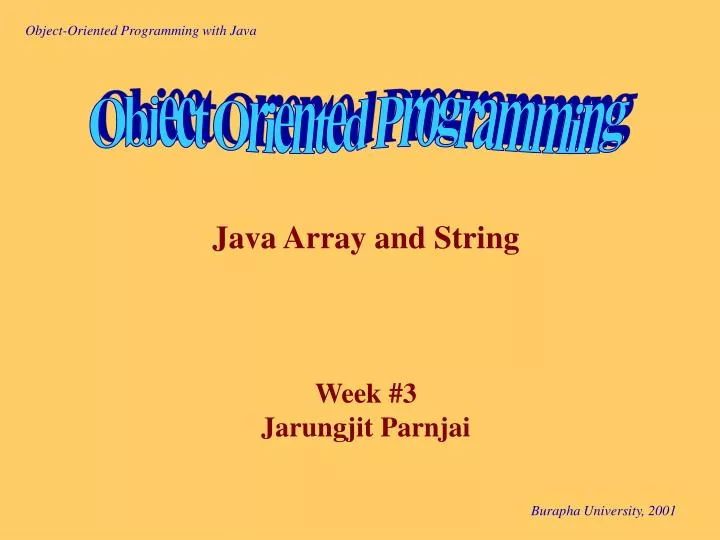 java array and string week 3 jarungjit parnjai
