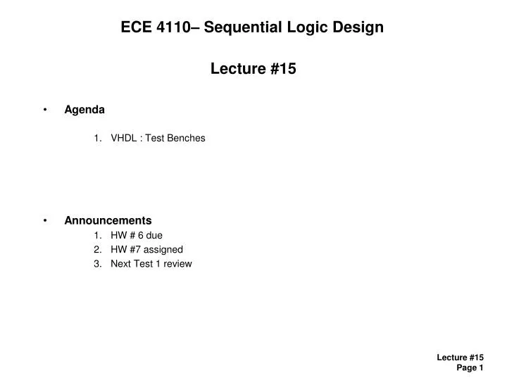 ece 4110 sequential logic design