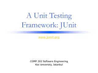 A Unit Testing Framework: JUnit