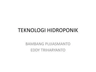 teknologi hidroponik