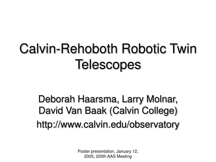 calvin rehoboth robotic twin telescopes