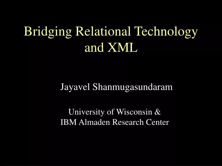 bridging relational technology and xml