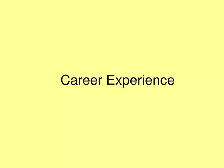 career experience