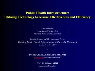 Presented at the 132nd Annual Meeting of the American Public Health Association
