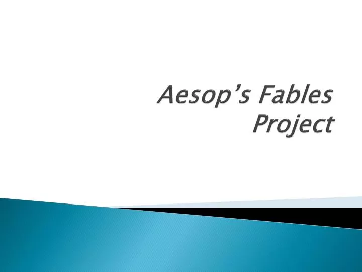 aesop s fables project