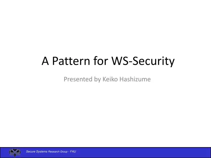 a pattern for ws security