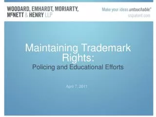 Maintaining Trademark Rights: