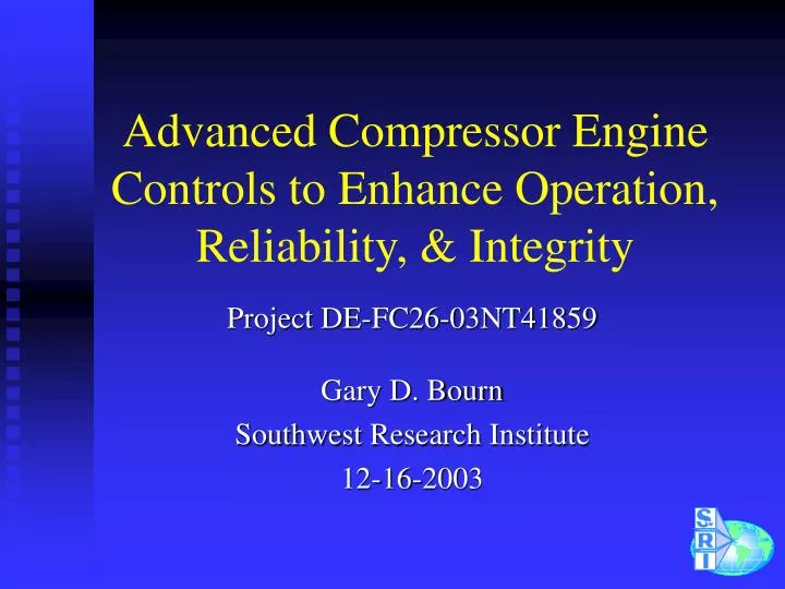advanced compressor engine controls to enhance operation reliability integrity