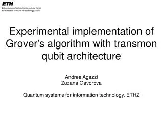 Experimental implementation of Grover's algorithm with transmon qubit architecture