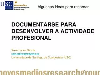 algunhas ideas para recordar