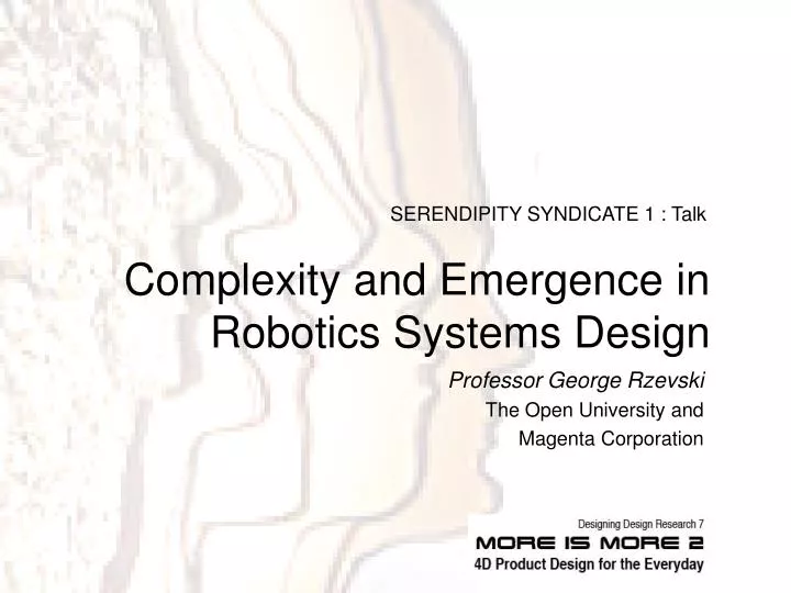 complexity and emergence in robotics systems design