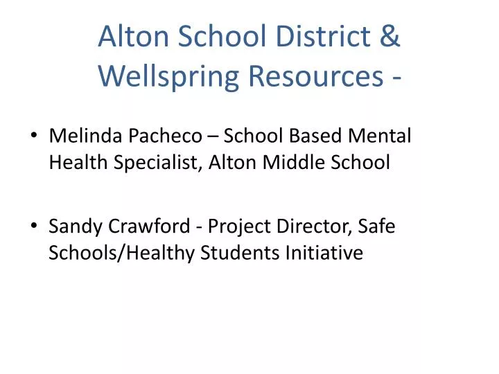 alton school district wellspring resources