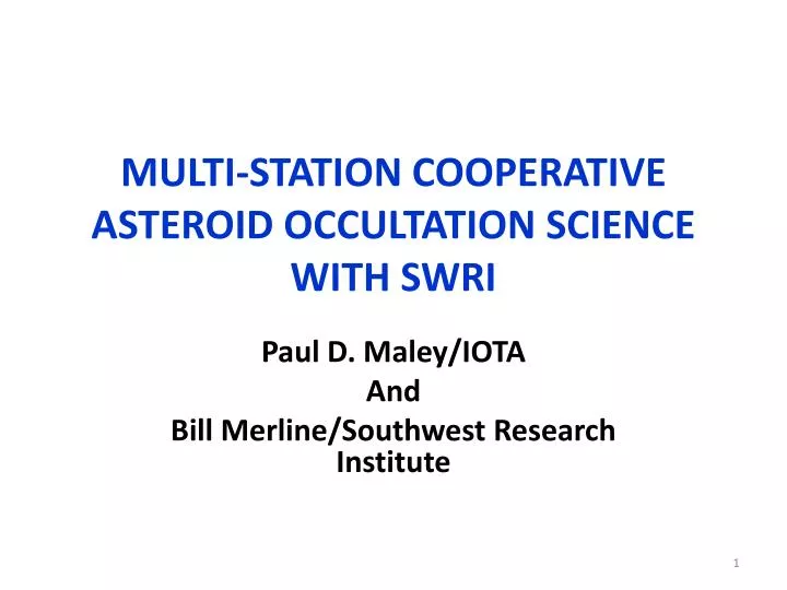 multi station cooperative asteroid occultation science with swri
