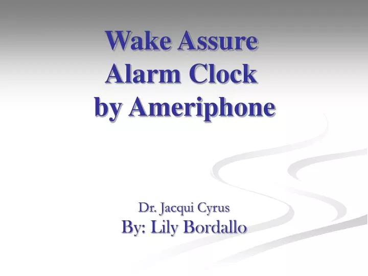wake assure alarm clock by ameriphone