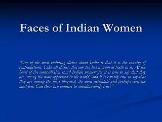 Faces of Indian Women