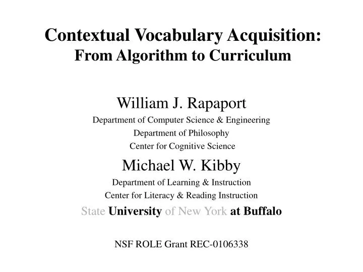 contextual vocabulary acquisition from algorithm to curriculum