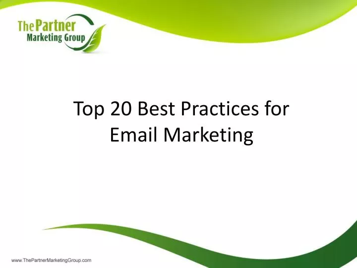 top 20 best practices for email marketing