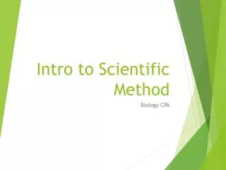 Intro to Scientific Method