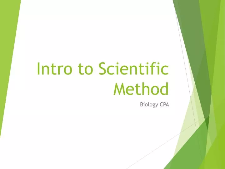 intro to scientific method