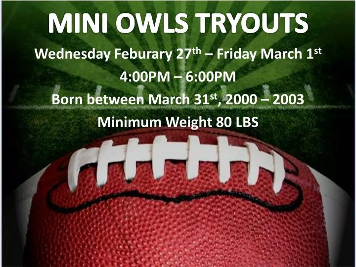 mini owls tryouts