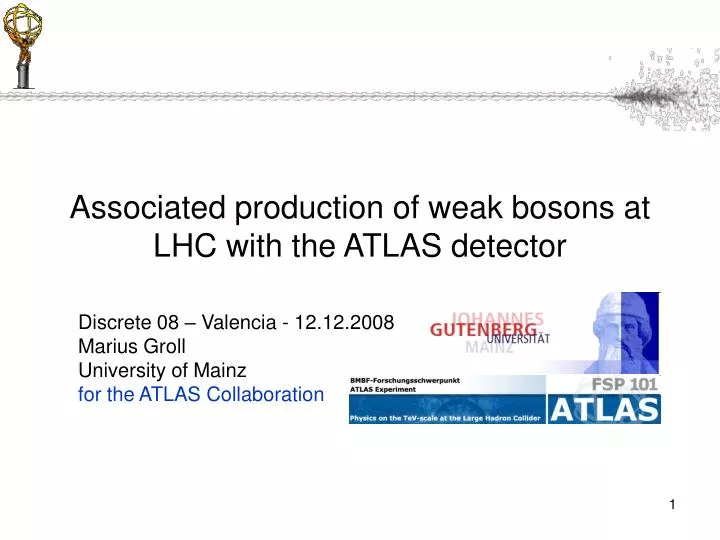 associated production of weak bosons at lhc with the atlas detector