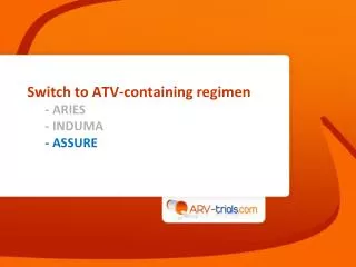 Switch to ATV-containing regimen - ARIES - INDUMA - ASSURE