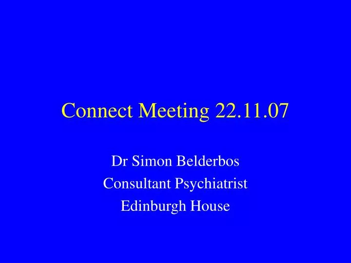 connect meeting 22 11 07