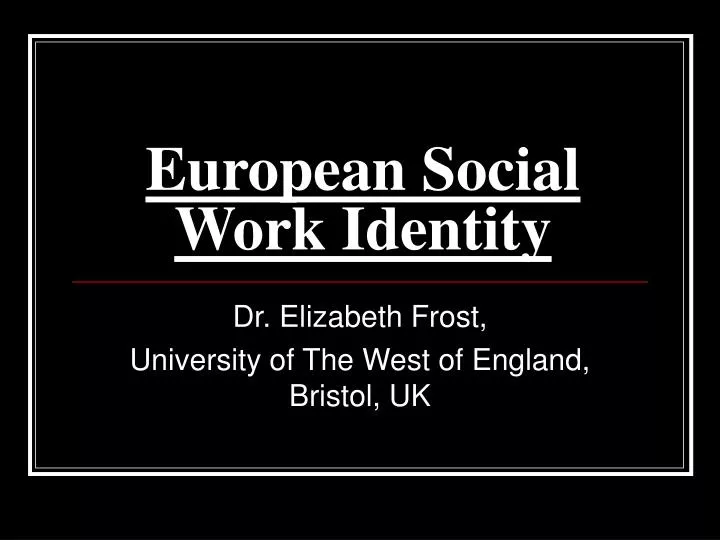 european social work identity