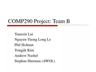 COMP290 Project: Team B