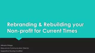 Rebranding &amp; Rebuilding your Non-profit for Current Times