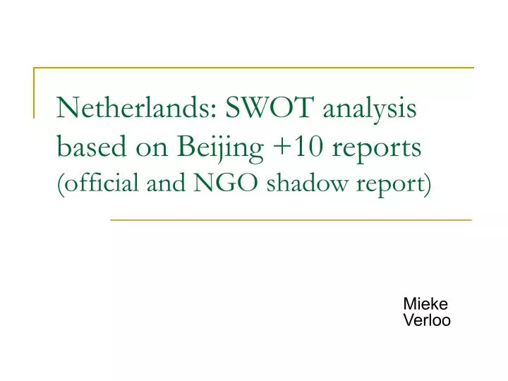 netherlands swot analysis based on beijing 10 reports official and ngo shadow report
